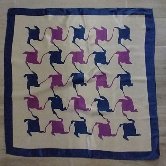 Vintage 1970s Hand Rolled Scarf Wrap Japan Acetate - Picture 4 of 12